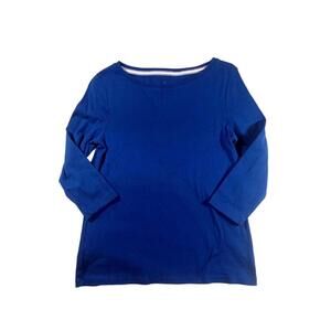Talbots Women's Blue 3/4 Sleeve Top Size S